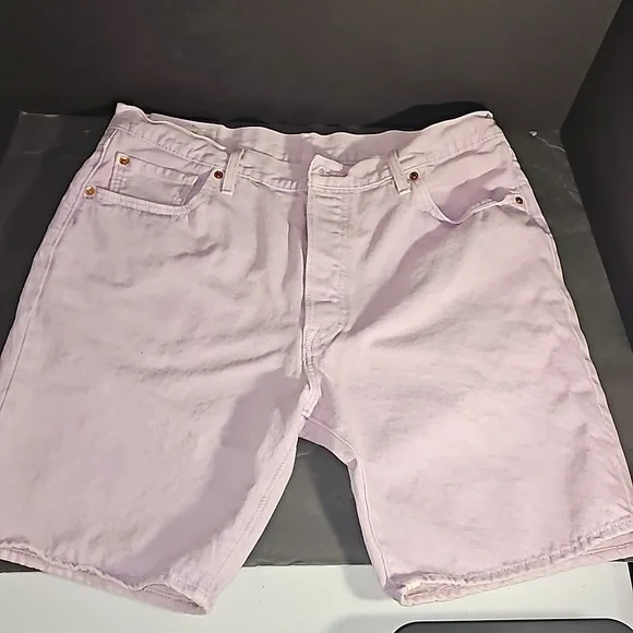 Levi’s 501 Baggy Lilac Purple Jean Shorts 36x9 Jorts Loose Skater Button Fly - Picture 2 of 16